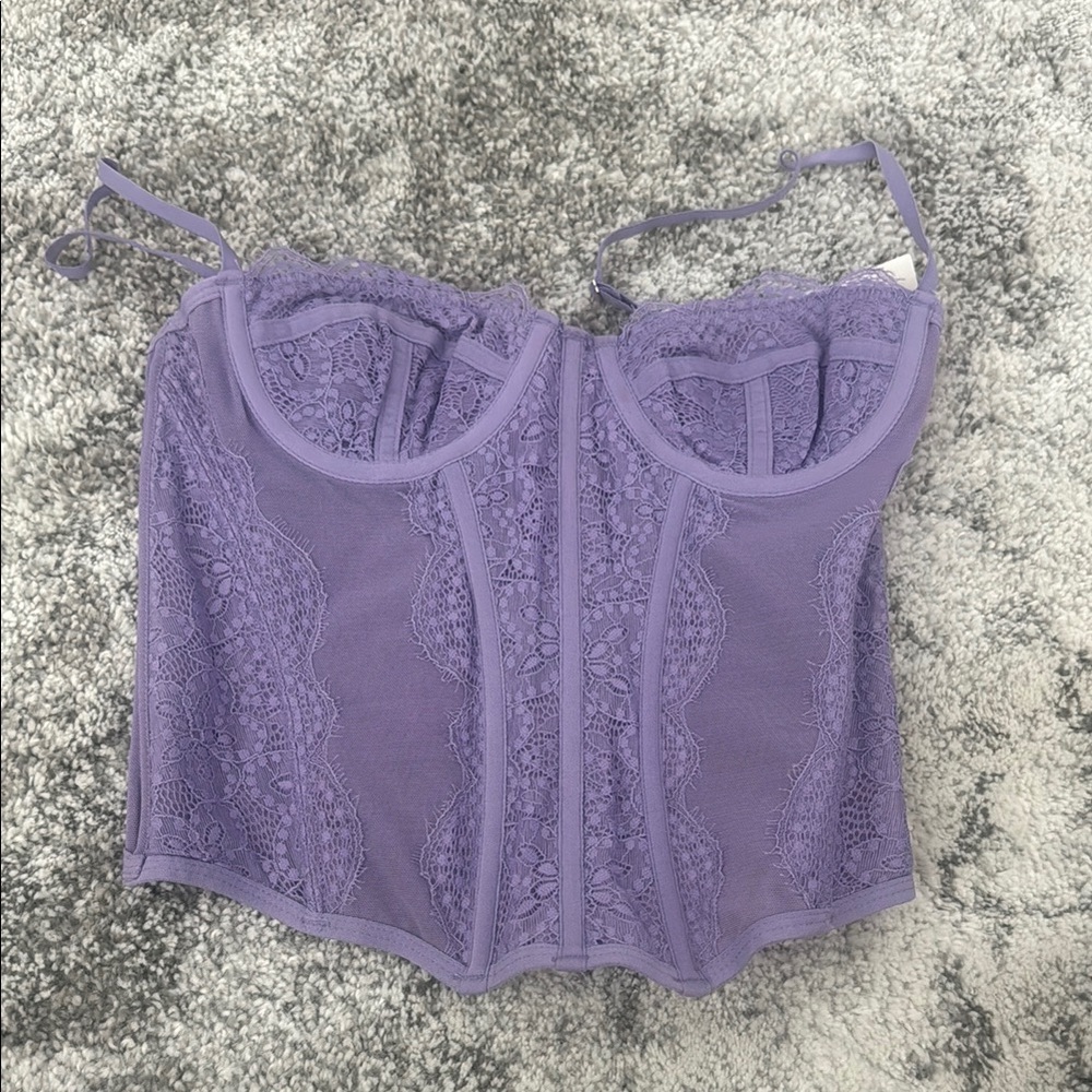 Lavender Lace Bustier Top